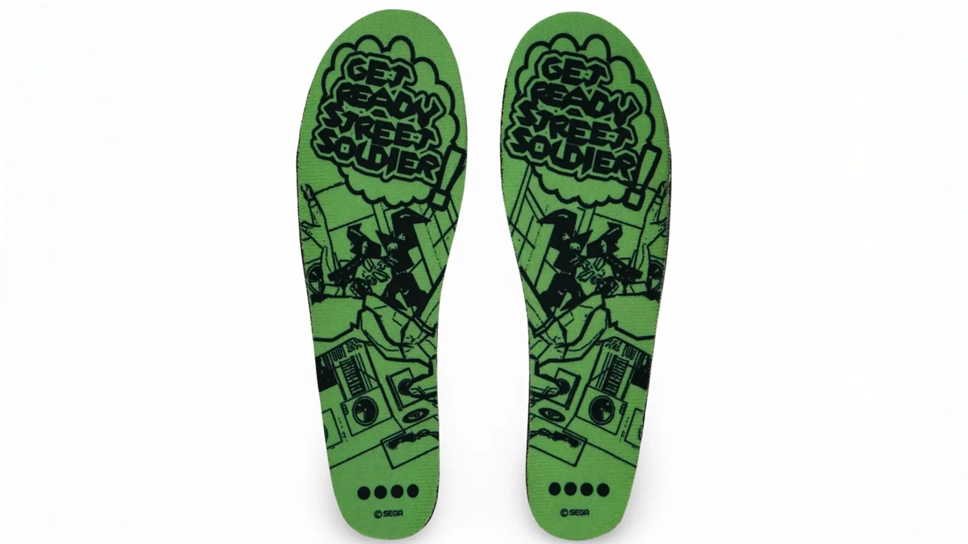 Con il messaggio “GET READY STREET SOLDIER!”, le solette personalizzate ti catapultano nella ribellione colorata dei GGs.
