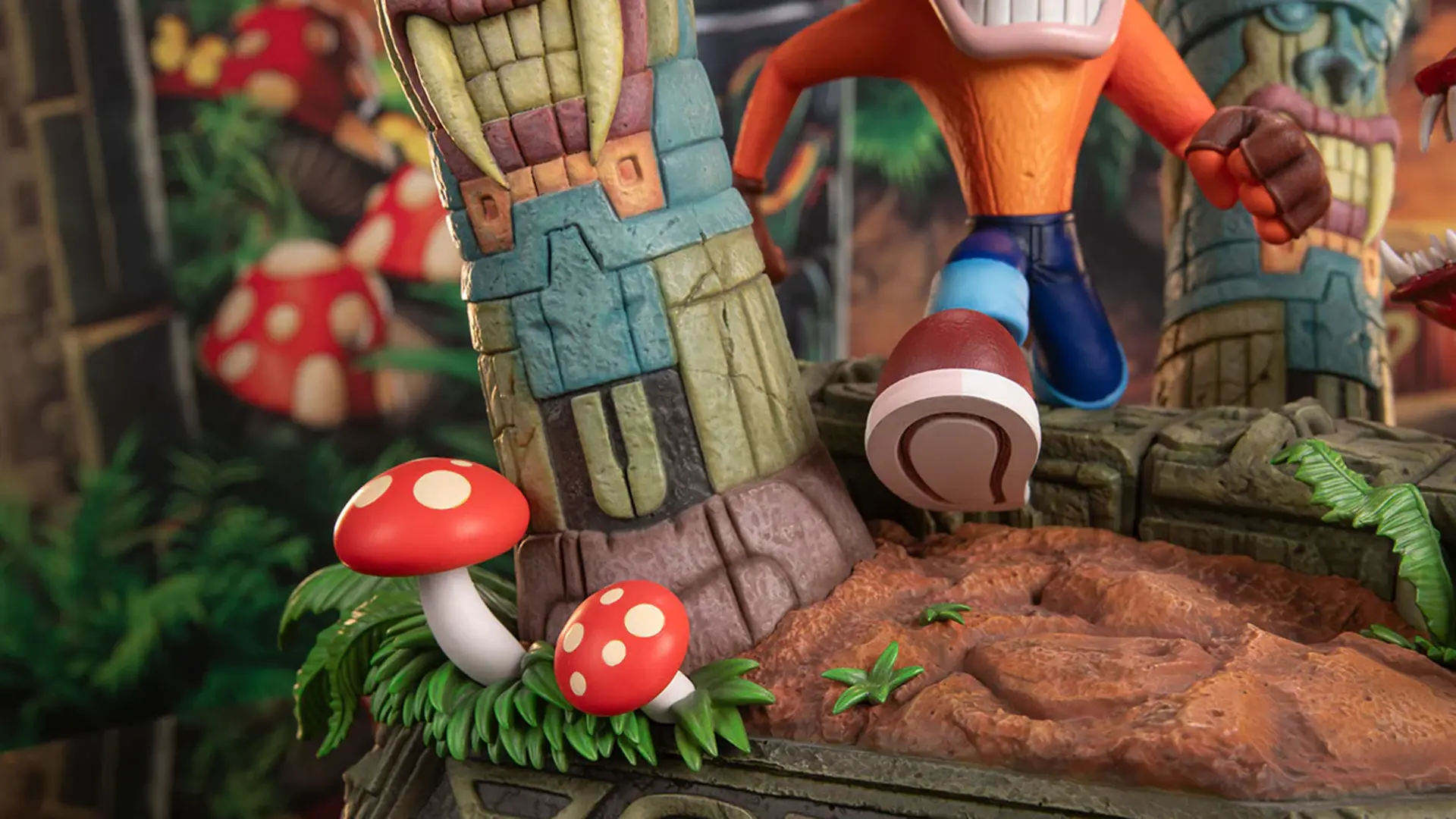 Tocchi retrò – I funghi rossi a pois e le casse “?” sullo sfondo sono pura nostalgia poligonale in 3D.
